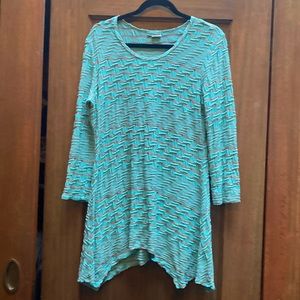 Tianello Tunic. Torquise, ribbed and stretchy